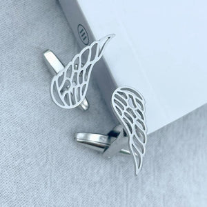Men's Wing Cufflinks Stainless Steel Wedding Business Shirt Cuff Links