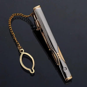 Geometric Crystal Copper Tie Clip Men's Business Wedding Suit Jewelry