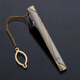Geometric Crystal Copper Tie Clip Men's Business Wedding Suit Jewelry