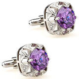 Stone Cufflinks 27 Design Men Cuff Links Crown Shell Globe Opal Red Pink Purple