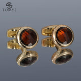 Men's Brown Crystal Formal Cufflinks XK20S048-2