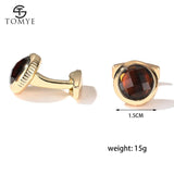 Men's Brown Crystal Formal Cufflinks XK20S048-2