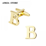 English Letters A-Z Cufflinks Men's Jewelry Business Accessories