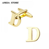 English Letters A-Z Cufflinks Men's Jewelry Business Accessories