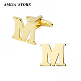 English Letters A-Z Cufflinks Men's Jewelry Business Accessories