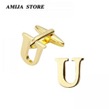 English Letters A-Z Cufflinks Men's Jewelry Business Accessories