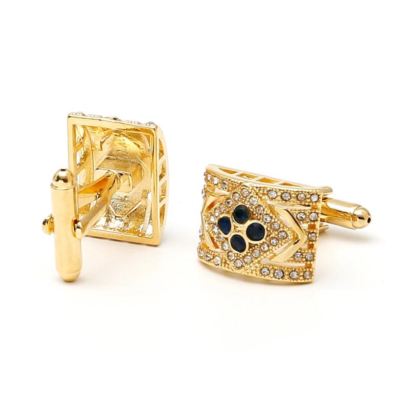 Golden Zircon Cufflinks XK24001 for Wedding