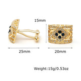 Golden Zircon Cufflinks XK24001 for Wedding