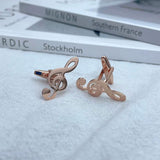 Music Note Cufflinks Stainless Steel Musical Symbol Button Charm Cuff Links
