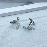 Music Note Cufflinks Stainless Steel Musical Symbol Button Charm Cuff Links