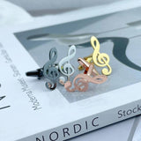 Music Note Cufflinks Stainless Steel Musical Symbol Button Charm Cuff Links