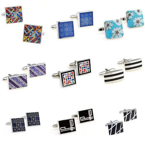 Enamelled Painting Cufflink Cuff Link 1 Pair