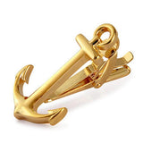 Golden Boat Anchor Tie Clip - High-Quality Copper Material