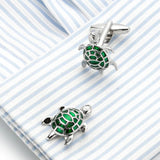 Tortoise Copper Green Funny Cufflinks 690