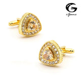iGame Crystal Cufflinks Gold-color Stone Wedding Gift