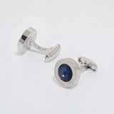 Navy Green Brown Crystal Cufflinks Circular Nail Button