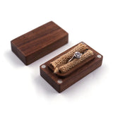 Wood Magnetic Jewelry Ring Cuff Links in Men Women Gift Box