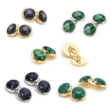 Reversible Cufflinks Sandstone Malachite Chain High-end Men's Busi
