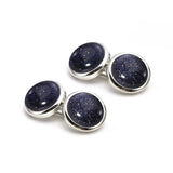 Reversible Cufflinks Sandstone Malachite Chain High-end Men's Busi