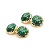 Reversible Cufflinks Sandstone Malachite Chain High-end Men's Busi