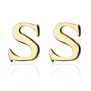 S Cufflinks Brass Plated Men's Shirt Cuff Jewelry Twins Letters