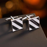 Vintage Inlaid Crystal Square Cufflinks Men's Jewelry