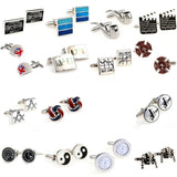 Masonic Gears Clock Tai Chi Cufflink Cuff Link 1 Pair
