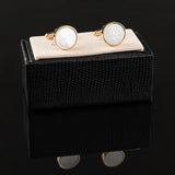French Shirts Cufflinks Men's Formal Suit Accessories Round Seashell Cuff Links