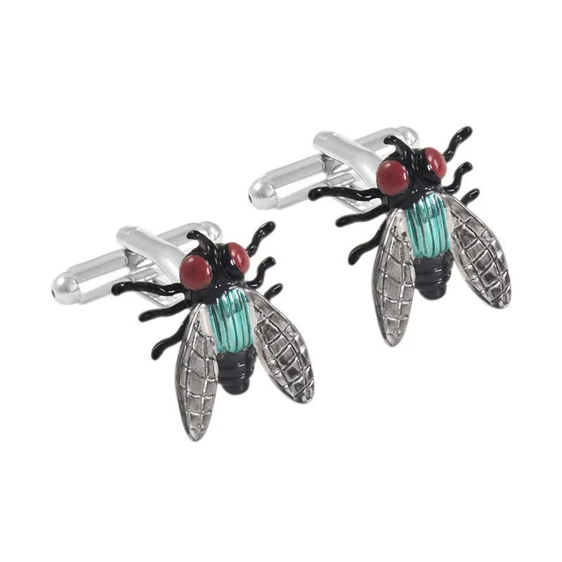 Colorful Metal Insect Flies Cufflinks For Mens French Shirt