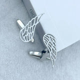 Angel's Wing Cufflinks Stainless Steel Feather Cuffs Button