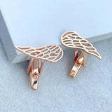Angel's Wing Cufflinks Stainless Steel Feather Cuffs Button