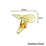 Angel's Wing Cufflinks Stainless Steel Feather Cuffs Button