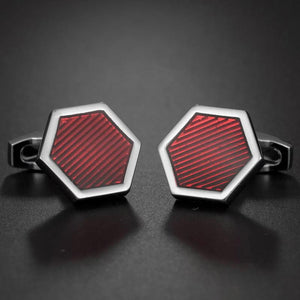 Men's Red Crystal Cufflinks Wedding Party French Cuff Buttons