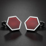 Men's Red Crystal Cufflinks Wedding Party French Cuff Buttons