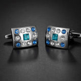 Men's Red Crystal Cufflinks Wedding Party French Cuff Buttons