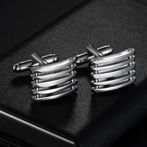 High Grid Stripes Rectangle Round Shirt Cufflinks Wedding Business Jewelry