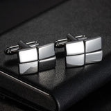 High Grid Stripes Rectangle Round Shirt Cufflinks Wedding Business Jewelry
