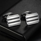 High Grid Stripes Rectangle Round Shirt Cufflinks Wedding Business Jewelry