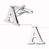 High A-Z Letter Cufflinks For Wedding Birthday Groomsmen Stainless Steel