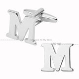 High A-Z Letter Cufflinks For Wedding Birthday Groomsmen Stainless Steel