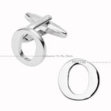 High A-Z Letter Cufflinks For Wedding Birthday Groomsmen Stainless Steel