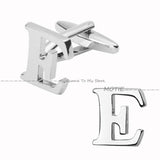 High A-Z Letter Cufflinks For Wedding Birthday Groomsmen Stainless Steel