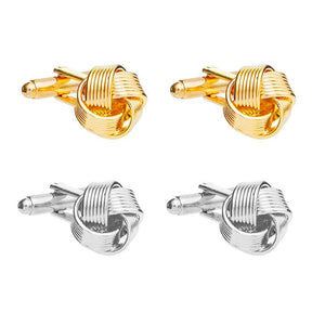 High Knot Cufflinks Silver Plated Business Wedding