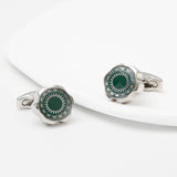 Men's Green Stone French Cufflinks for Business Banquet Shirts