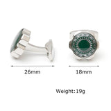 Men's Green Stone French Cufflinks for Business Banquet Shirts