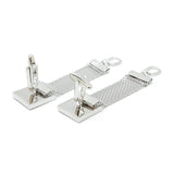 Square Zircon Chain Cufflinks High Silver Buttons Wedding Gift