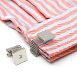 Square Zircon Chain Cufflinks High Silver Buttons Wedding Gift