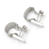 Square Zircon Chain Cufflinks High Silver Buttons Wedding Gift