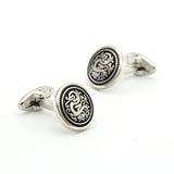 Chinese Dragon Cuff Links For Men Brass Silver Cufflinks