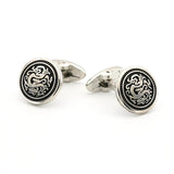 Chinese Dragon Cuff Links For Men Brass Silver Cufflinks